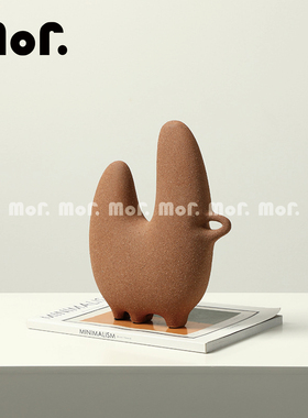 墨非 创意几何抽象双峰砂面陶瓷摆件展厅民宿玄关样板房氛围摆件