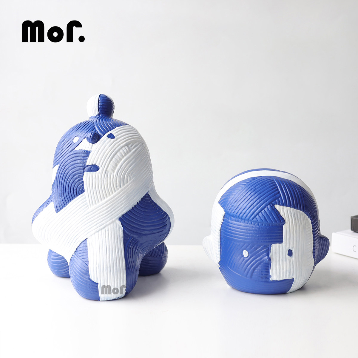 墨非 样板间趣味卡通太极精灵摆件 儿童房男孩房蓝白艺术摆设