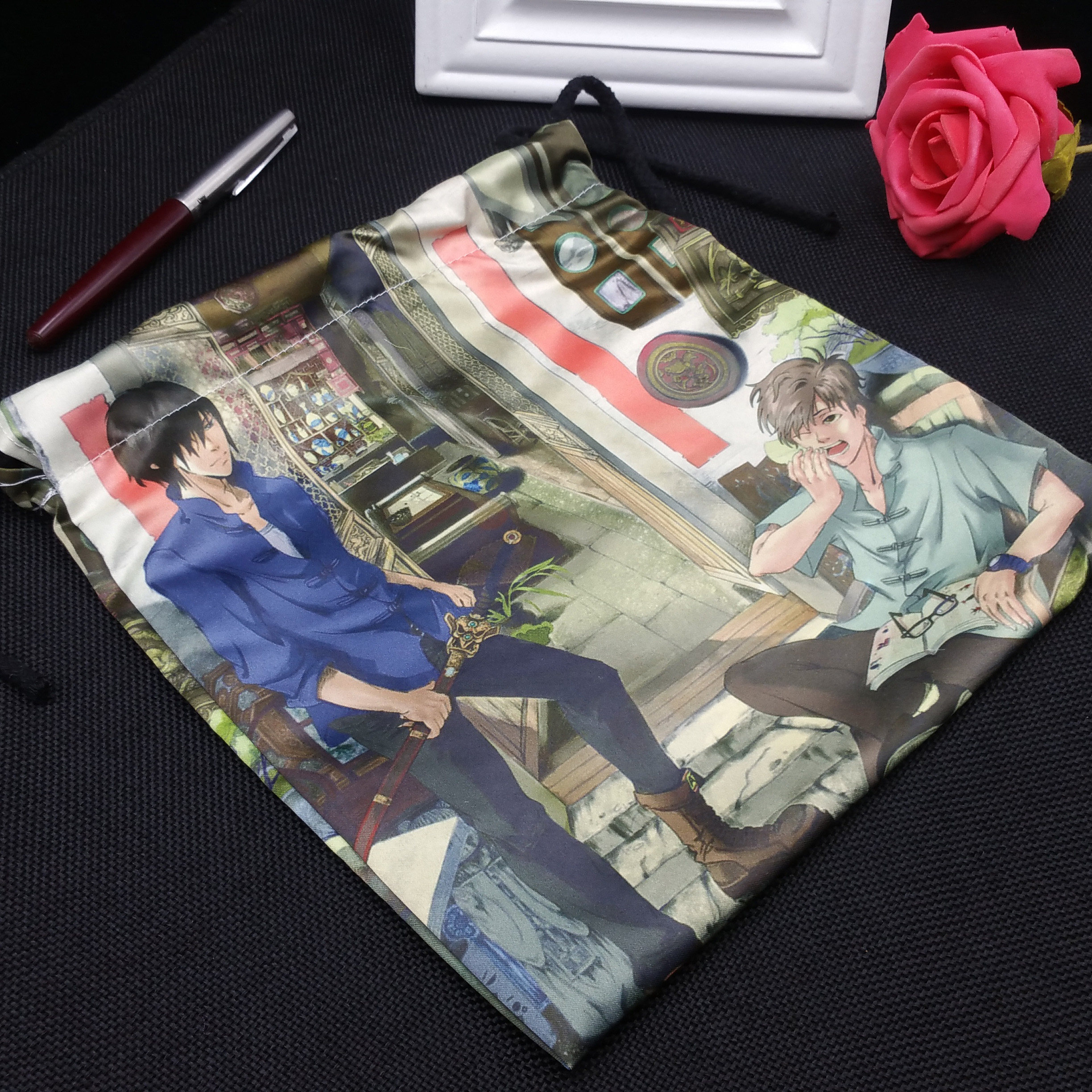 个性设计包邮 盗墓笔记桃皮绒束口袋 动漫周边彩色袋子 生日礼物