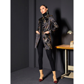 店 暗黑 中式 扶郎2024原创小众设计师女装 修身 帅气单排扣立领外套