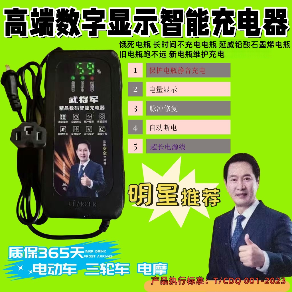 【自动关机】数字显示电动车电瓶车充电器48V60V72V爱玛雅迪通用