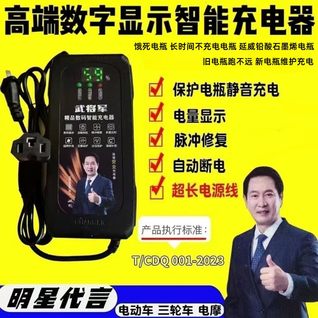 【自动关机】数字显示电动车电瓶车充电器48V60V72V爱玛雅迪通用