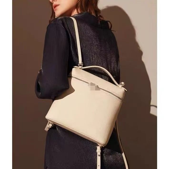 2025韩版饭盒包ins风双肩包女软皮大容量高级感简约学院风背包
