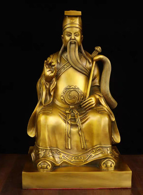 纯铜黄铜吕洞宾摆件神像