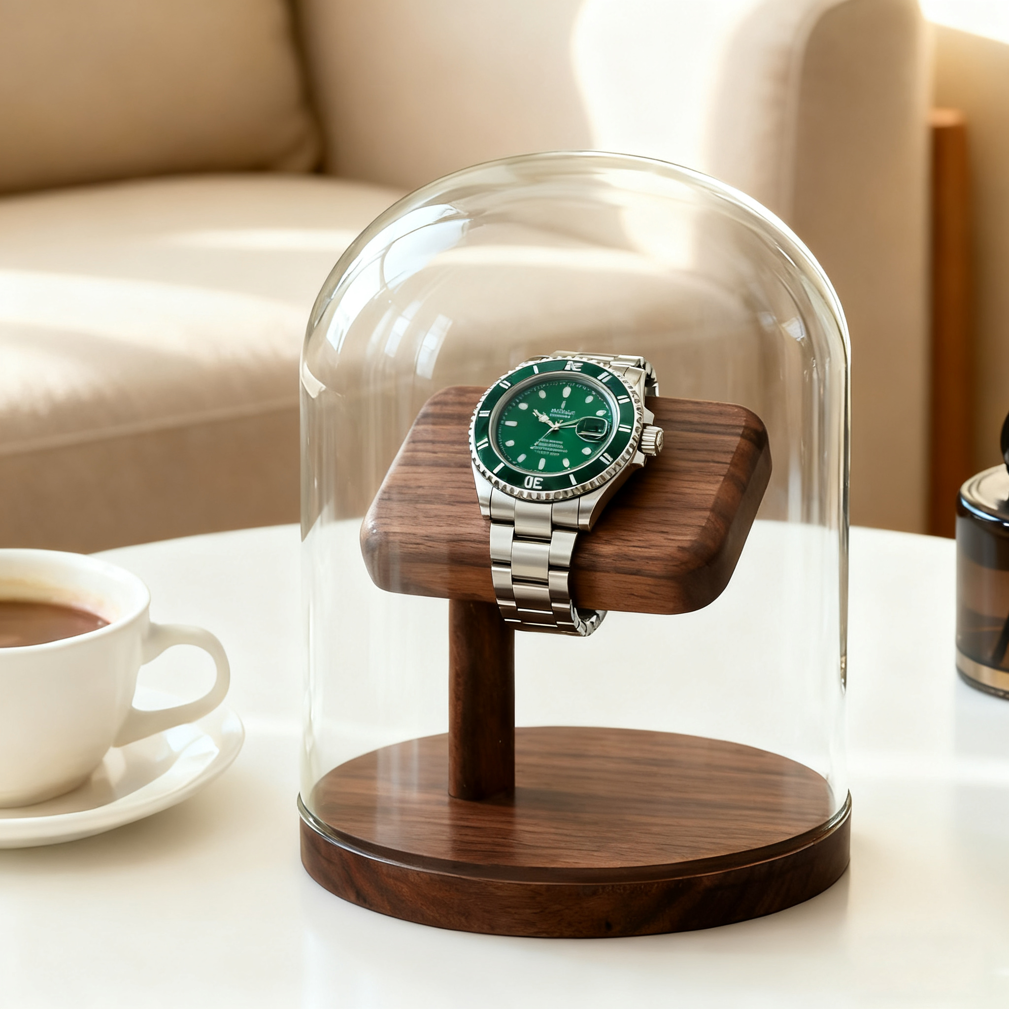 一朝一夕手表展示架带防尘玻璃罩