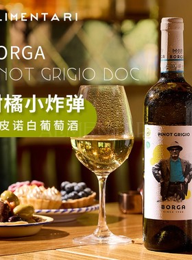 Alimentari宝嘉灰皮诺白葡萄酒BORGAPinot Grigio干白苏维翁微醺