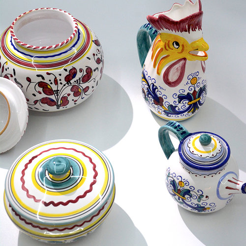 Alimentari 意大利风情纯手工打磨工艺品 水壶/饼干罐/茶壶盘子碗