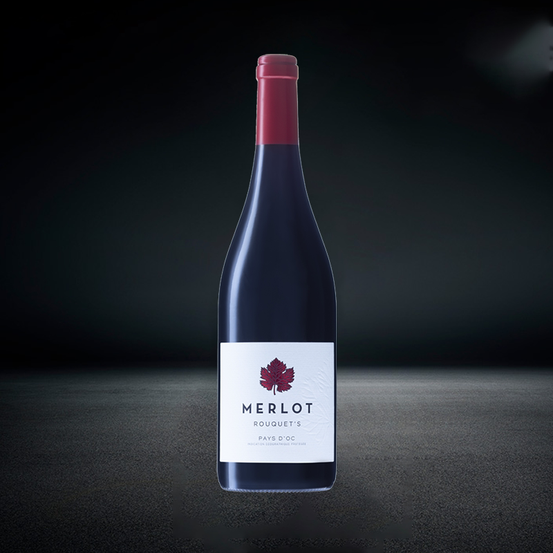 法国rouquets罗格梅洛merlot红葡萄酒alimentari配餐750ml