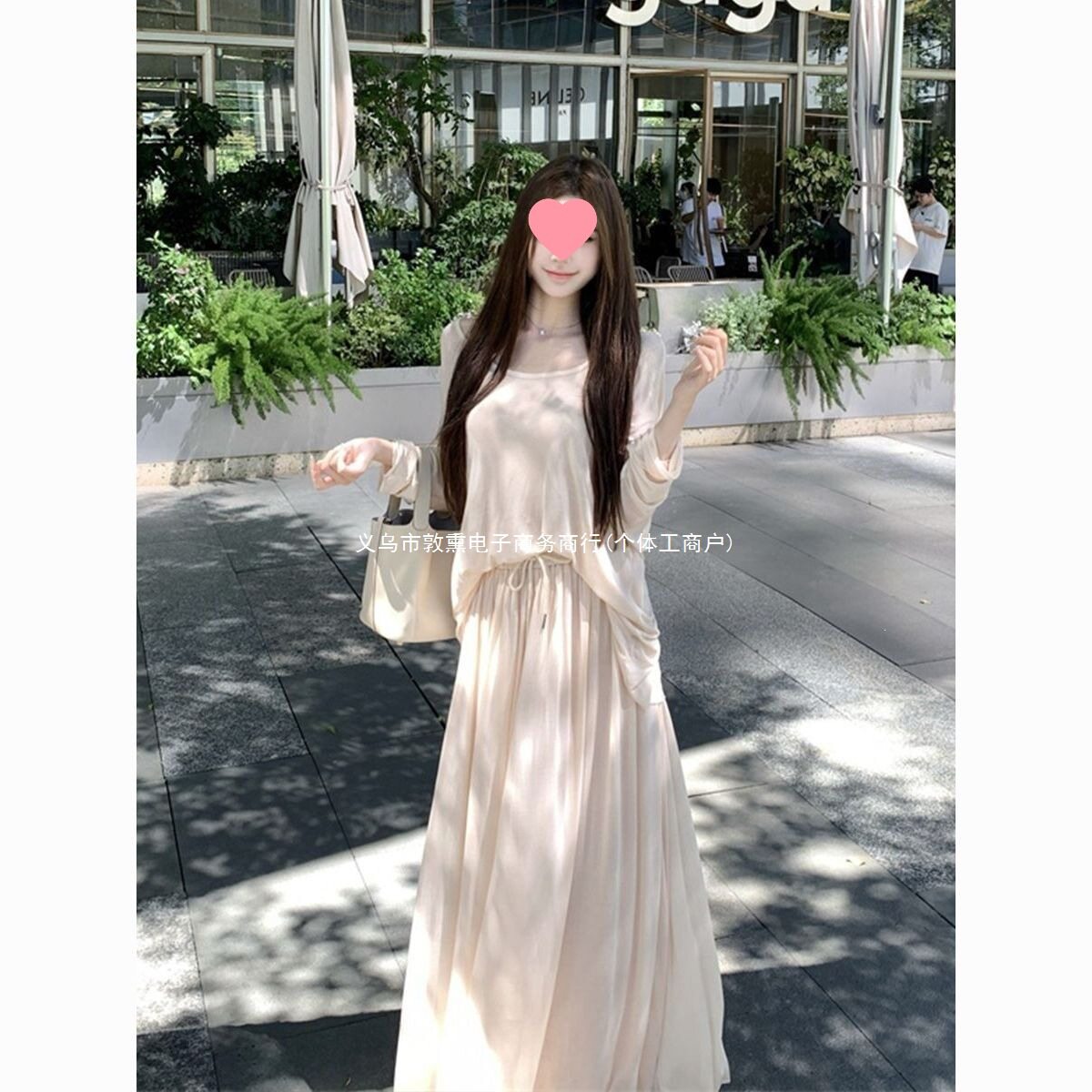 清冷松弛感穿搭慵懒风套装女早秋季韩系海边氛围感连衣裙子两件套