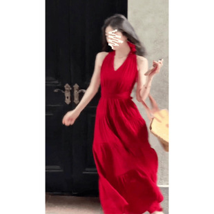 法式御姐时尚气质连衣裙女2025年夏季新款温柔风冷淡系长裙子ins