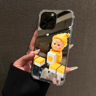 麻将发财星星人手机壳适用华为P70P80暴富一加ACE3Mate60pro镜子苹果17proOPPOReno13VIVOS20小米1415三星S25