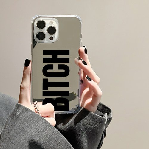 迪丽热巴同款手机壳适用苹果iPhone17pro max苹果16pro英文坏女人BITCH13华为Mate70荣耀400小米13P80三星S25