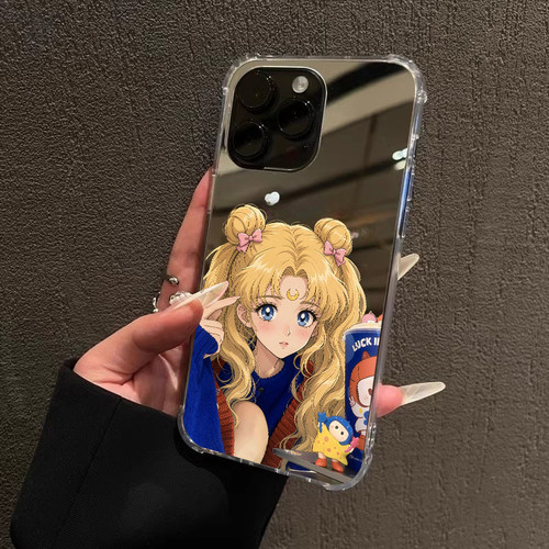 美少女战士yoyo手机壳适用华为PuraX View镜面华为阔直板苹果18pro可爱iPhone17小女孩OPPOReno14软13三星S25