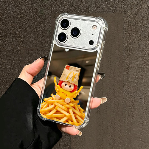 治愈薯条yoyo手机壳适用苹果18promax镜面iPhone17pro公主14可爱小米15vivo华为Pura X View三星S26Ultra软胶