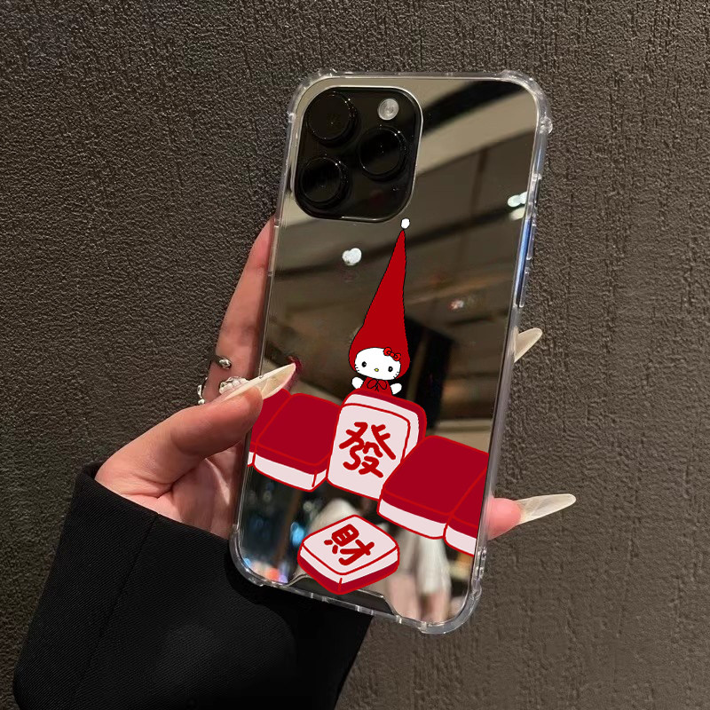 可爱卡通KT猫苹果17手机壳镜面