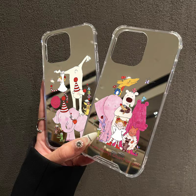COCO酱女孩手机壳适用iPhone16promax马戏团15promax周边14Pro苹果13手机壳xsmax镜面11补妆13Pro创意8情侣12