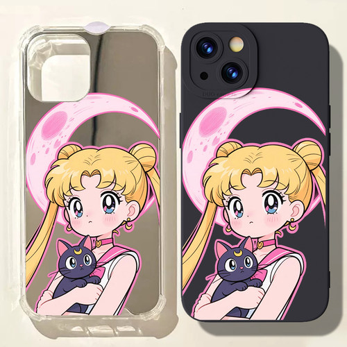 可爱月野兔美少女战士适用iPhone16promax苹果1413动漫手机壳华为Mate70荣耀200小米15OPPOReno13镜面VIVOX90