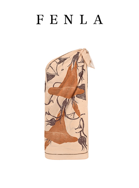 【惠姐私服】橙色花卉单肩夏季高级感斜肩艺术小众连衣裙 83851