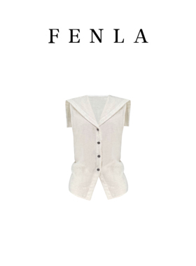 【惠姐私服】海军领遮肩设计感减龄上衣单排扣开叉下摆衬衫 83868