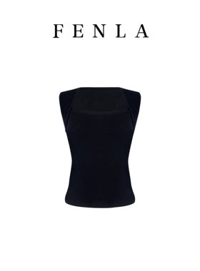 【惠姐私服】欧美风纯欲简约百搭无袖方领内搭T恤上衣 85652