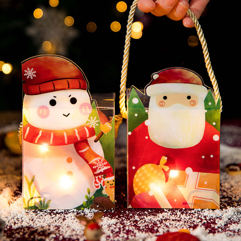 手提圣诞节苹果礼盒平安夜礼物平安果透明包装盒子卡通儿童小礼物