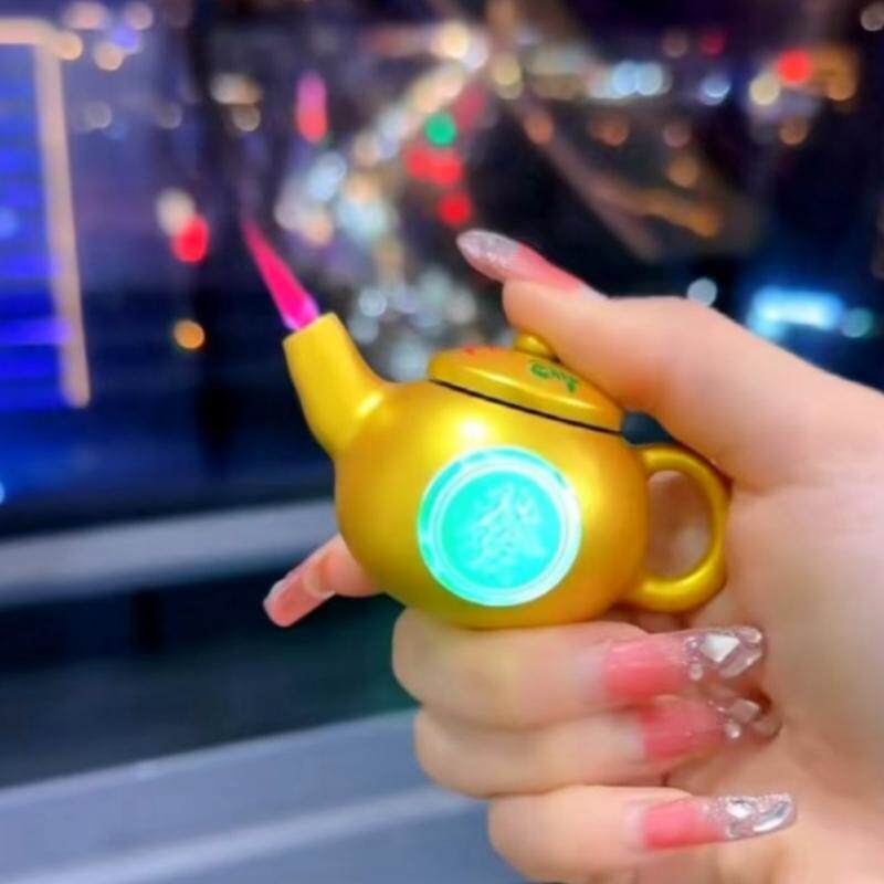 小茶壶把把壶防风打火机旋转解压
