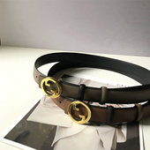 百搭双面腰带皮带 圆圈金属扣头真皮牛皮时尚 大洪洪同款 酷girl