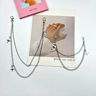 嘻哈牛仔裤裤链链条潮裤子包包挂链装饰西裤链子配饰ins腰链挂饰