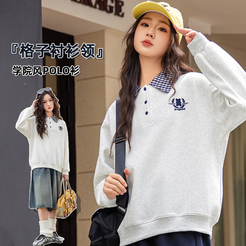初中学生卫衣大童学院风polo