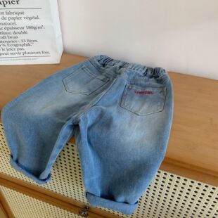 男童装春装长裤子儿童装帅气牛仔裤中童宽松百搭老爹裤复古休闲裤