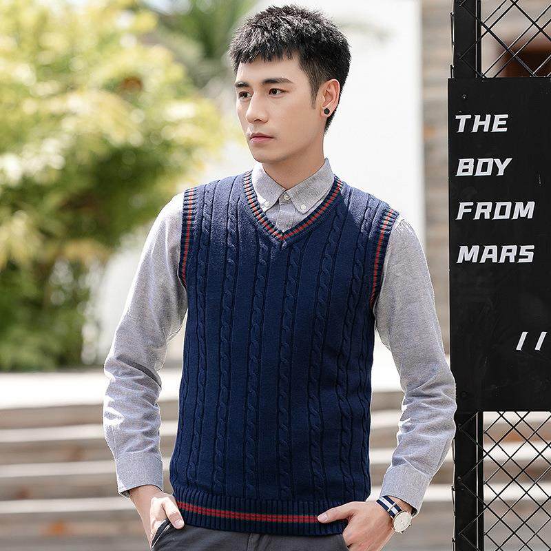 针织毛衣背心男秋冬季韩版无袖马甲毛衫V领套头时尚撞色打底线衣,女装/女士精品,背心吊带,淘宝优惠券,粉丝福利购,淘宝优惠卷