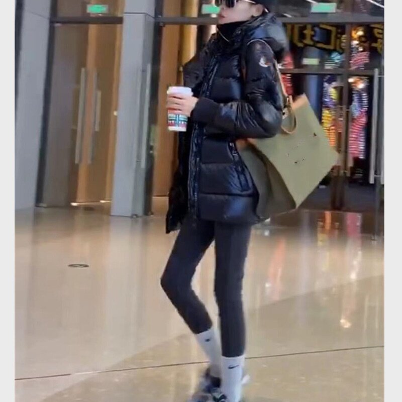 强00811大爱美依缘黑色连帽棉衣棉服外套2025秋冬新款时尚女棉衣