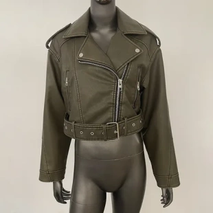 小个子机车PU皮高级感2024 女春秋款 欧货外套短款 皮衣显瘦春款