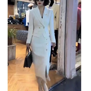 23665大爱美依缘2026秋季新款网红爆款职业套装裙女修身显瘦