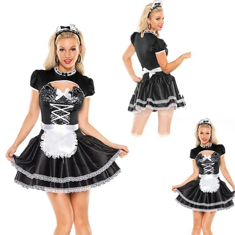 女佣服套装连衣裙餐厅cosplay女仆装女仆性感外贸欧美制服诱惑