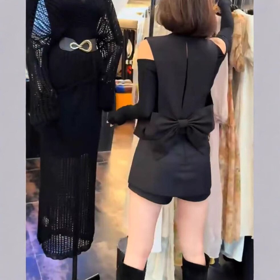52739大爱美依缘2025夏季新款无袖蝴蝶结马夹高腰短裤裙洋气显瘦