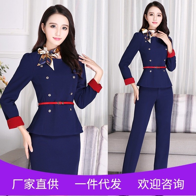 秋冬职业女裤套装南航空姐制服两件套售楼工作服专柜导购美容师裙,女装/女士精品,职业女裙套装,淘宝优惠券,粉丝福利购,淘宝优惠卷