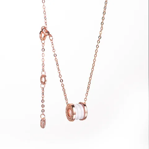 罗马韩版项链弹簧陶瓷数字锁骨链小红人网红形同款玫瑰金