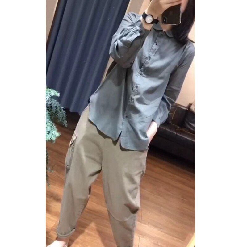 615大爱美依缘2025早春新款时尚套装长袖衬衫打底休闲长裤韩版女