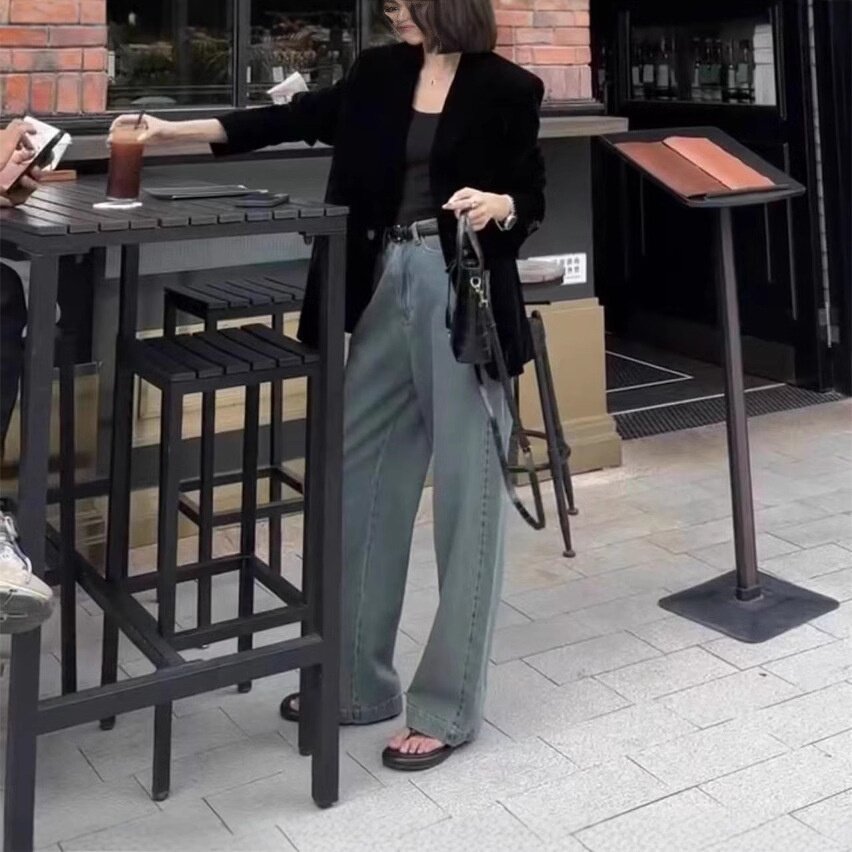 24997大爱美依缘2026秋季新款时尚宽松西服外套休闲牛仔裤显瘦女