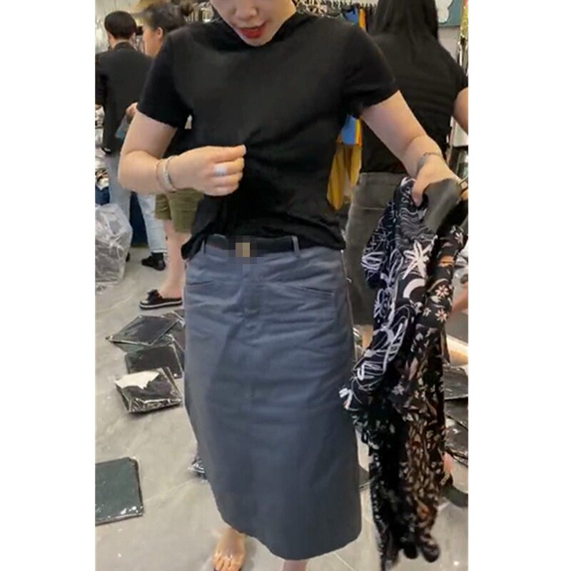 发9330大爱美依缘2025夏季新款韩版黑色打底衫灰色半身裙时尚显瘦