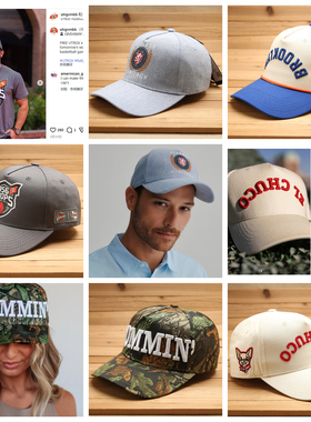 德克萨斯vintage复古简约拼色球队大学联盟高顶硬顶弯檐棒球帽