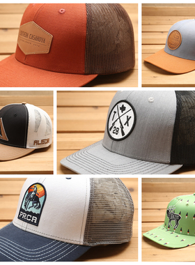西部牛仔黄石杂款孤品美式复古拼色圆顶硬顶弯檐网眼棒球帽cap