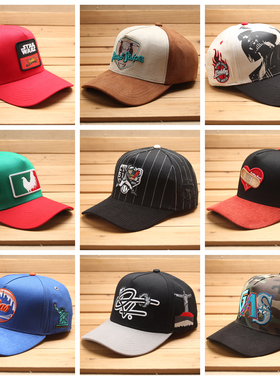 9月ins美式潮牌复古篮球联名高冠硬顶弯檐刺绣baseball CAP棒球帽