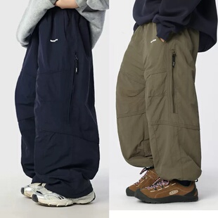 男童加绒休闲裤日系儿童慵懒保暖工装裤男孩户外露营防水休闲长裤