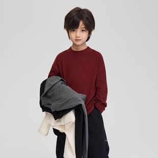 2025秋冬新款儿童基础百搭半高领打底衫男童柔软保暖上衣休闲内搭