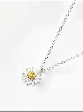 小雏菊花朵韩国时尚风短款银饰品