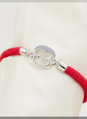 s925纯银本命年红绳萌