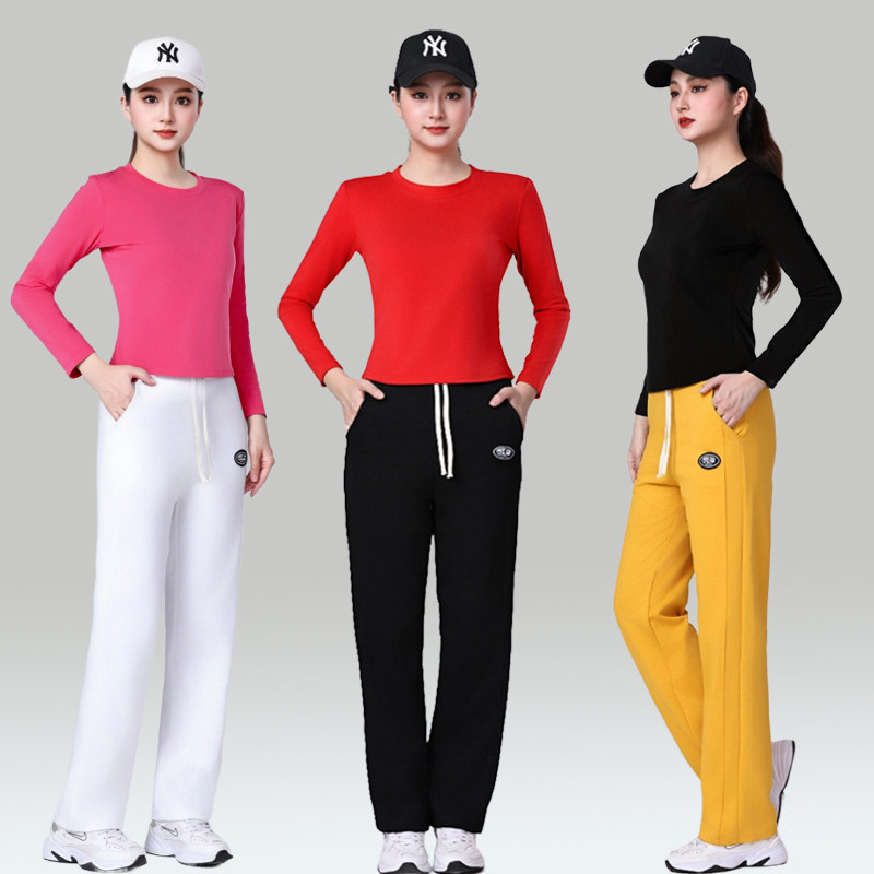 广场舞套装女新款健身操服装春秋运动长袖上衣显瘦直筒裤跳舞衣服,运动/瑜伽/健身/球迷用品,广场舞套装,淘宝优惠券,粉丝福利购,淘宝优惠卷