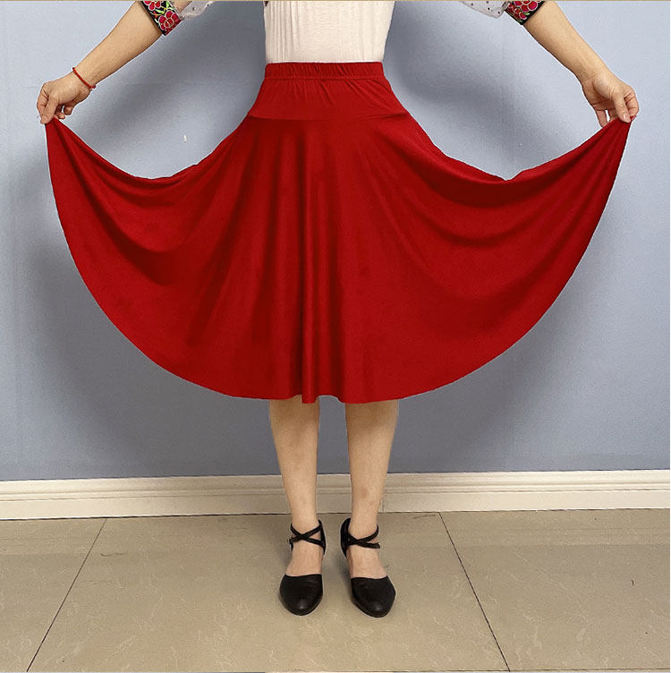 广场舞服装新款牛奶丝裙显瘦大摆裙女松紧腰半身裙高腰中裙跳舞裙,运动/瑜伽/健身/球迷用品,广场舞半身裙,淘宝优惠券,粉丝福利购,淘宝优惠卷